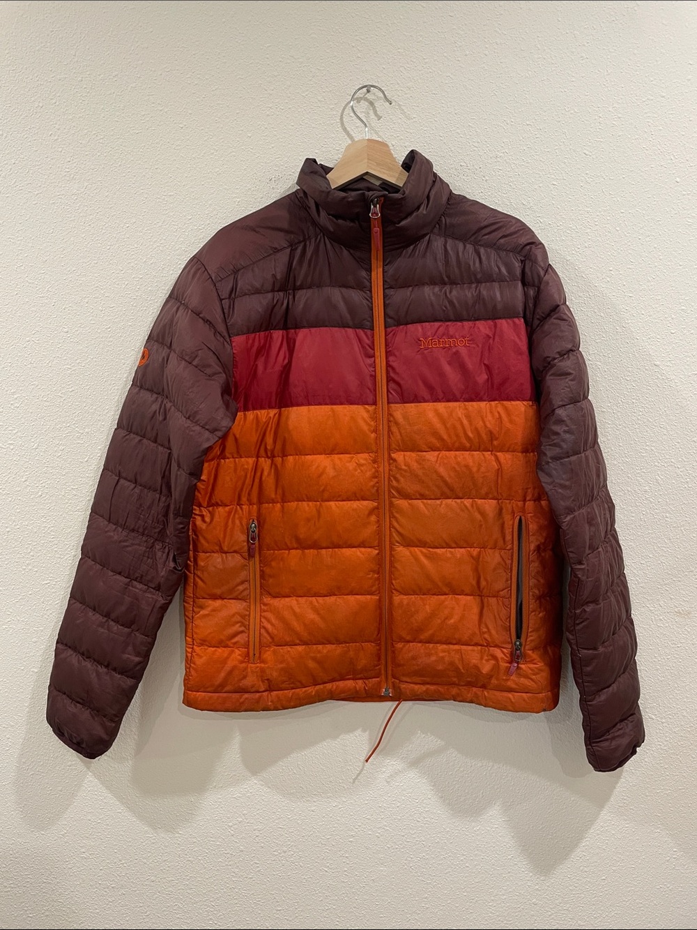 Marmot  Acres Colorblock Puffer Jacket Coat 600 Fill Size Medium Winter Outdoors